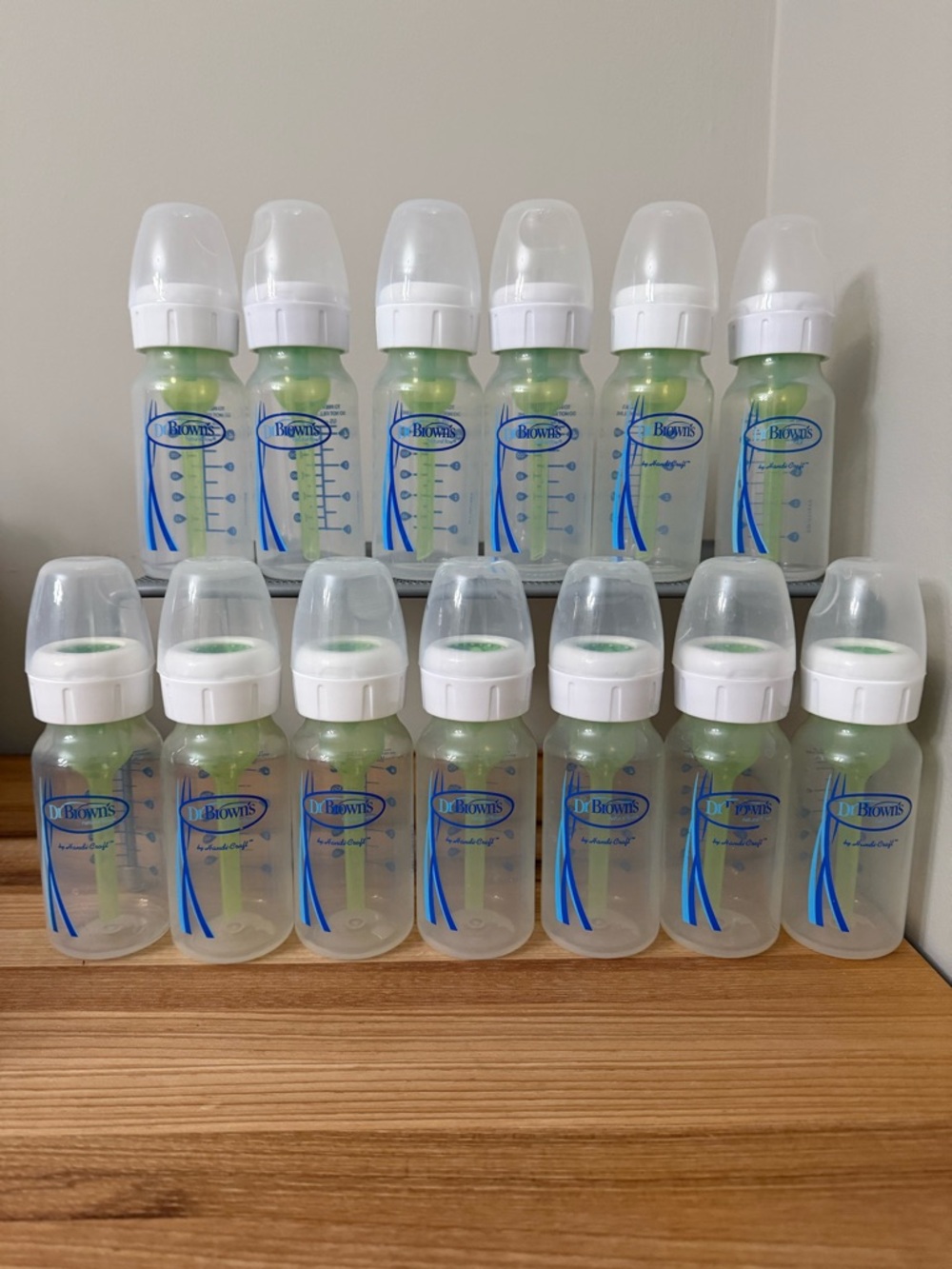 Dr. Brown’s 4oz anti-colic bottles - 13 total sets (no nipples)